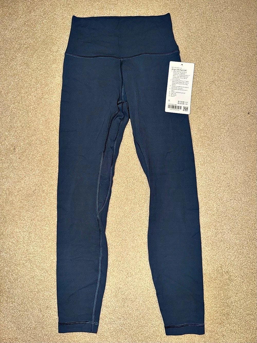 LULULEMON ALIGN 24” ASIA FIT IRON BLUE LEGGINGS NWT SIZE SMALL